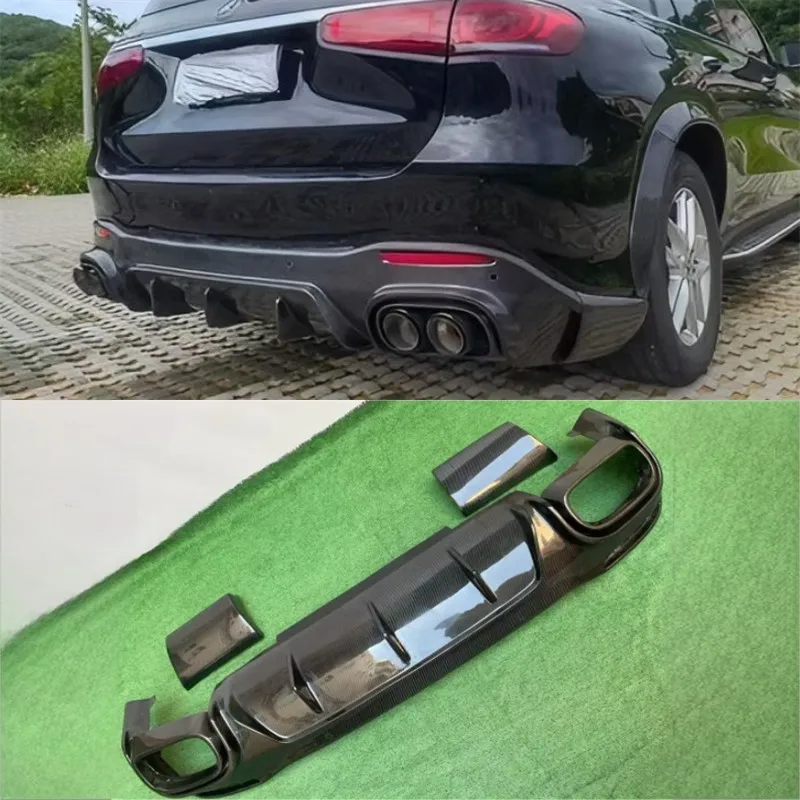 

For Mercedes Benz CLE63 CLE450 X167 2020-2025 Real Carbon Fiber Rear Bumper Lip Diffuser Exhaust Splitters Spoiler Body Kit