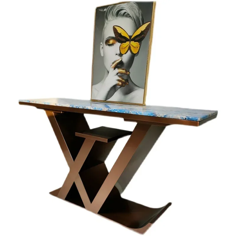 

Entry rock slab entrance table simple modern living room wall decorative cabinet light luxury entrance platform corridor