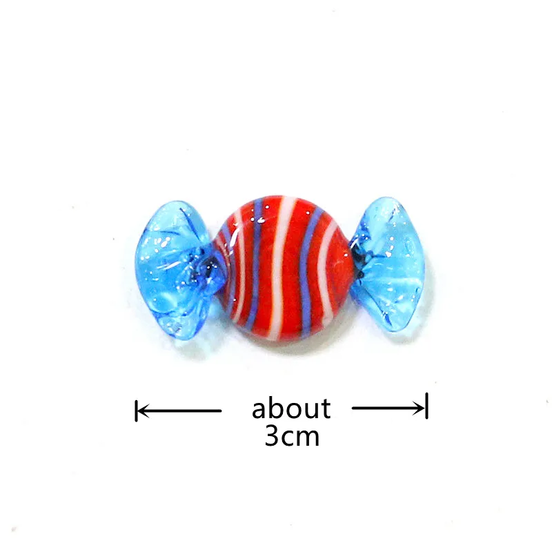 18pcs Vintage Creative Murano Style Tiny Glass Sweets Candy Craft Ornaments For Home Party Wedding Christmas Festival Decor Gift