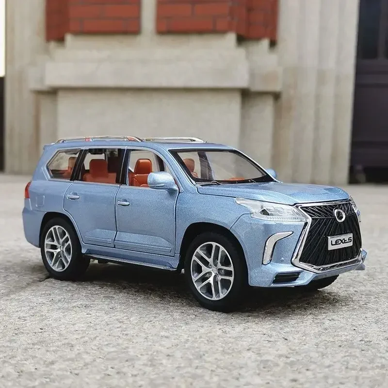 Nuovo 1:24 per LEXUS LX570 SUV modello di auto in lega diecast modello di auto in metallo alta simulazione suono e luce collezione regalo giocattolo