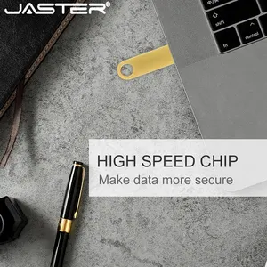 JASTER-Golden USB Flash Drive, Mini Pen Drive, Memory Stick Metal Impermeável, Presentes de Negócios, Dispositivos de Armazenamento, Disco U, 64GB, 32GB, 16GB 6 principais vendas pena drive - №3