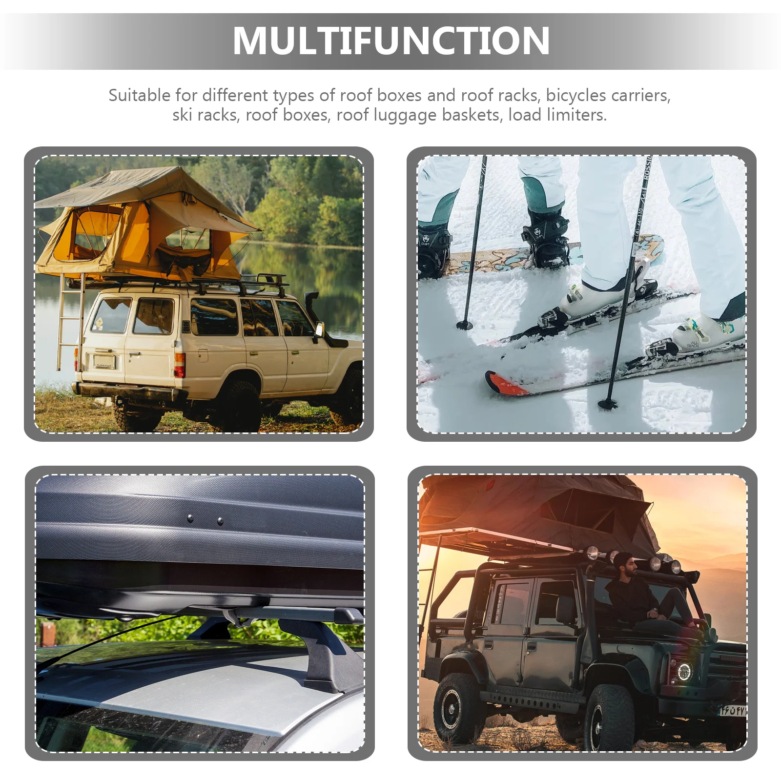 

4Pcs Stainless Steel T Bolts Wide Head Rust Proof Clamping Screws for Roof Rack Roof Box Bicycle Carrier Ski Luggage Racks