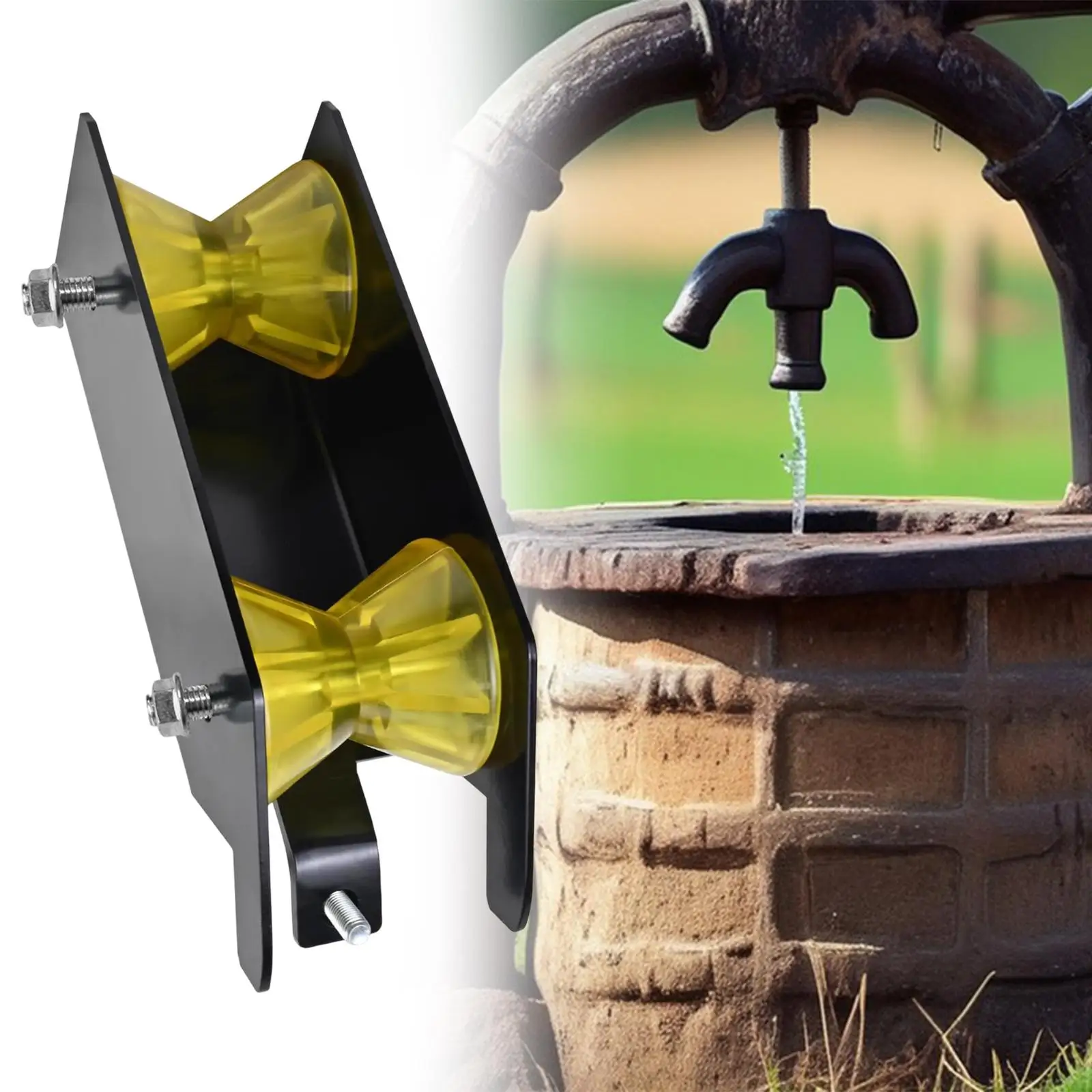 

Water Well Pump Pulling Tool Simple Installation Sturdy Easily Effortless Protection Pipeline Parts Accessories Rollers for Wire