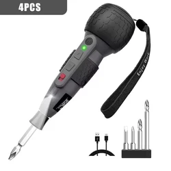 Powerful Mini Electric Screwdriver Mini Drill 3-Level Torque Type-C LED Light Pen-Style Home Maintenance Easy for Beginners