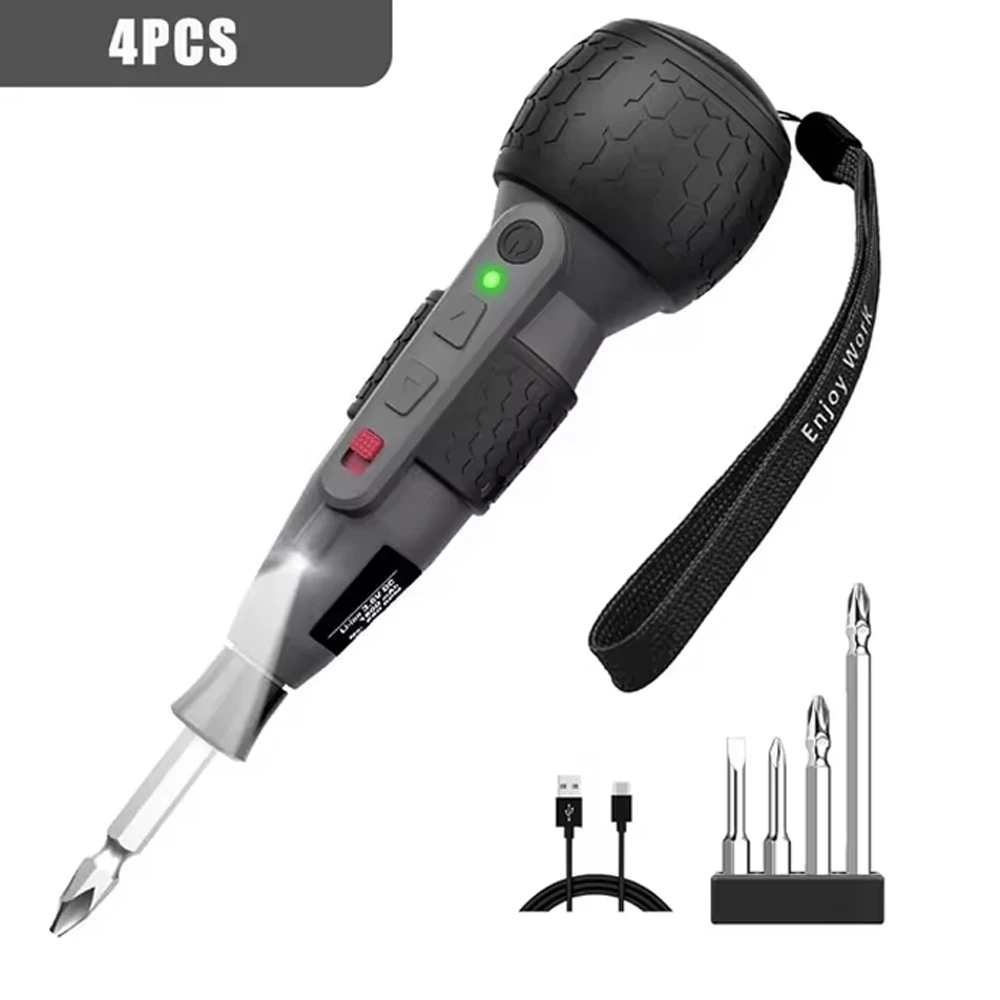 Powerful Mini Electric Screwdriver Mini Drill 3-Level Torque Type-C  LED Light Pen-Style Home Maintenance Easy for Beginners