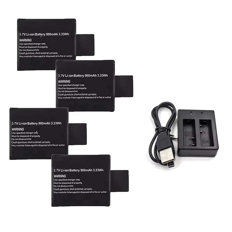 900mAh 3.7V SJ4000 بطارية قابلة للشحن ل SJCAM SJ4000 WiFi SJ5000 WiFi SJ6000 WIFI M10 SJ5000x الرياضة عمل كاميرا DV البطارية