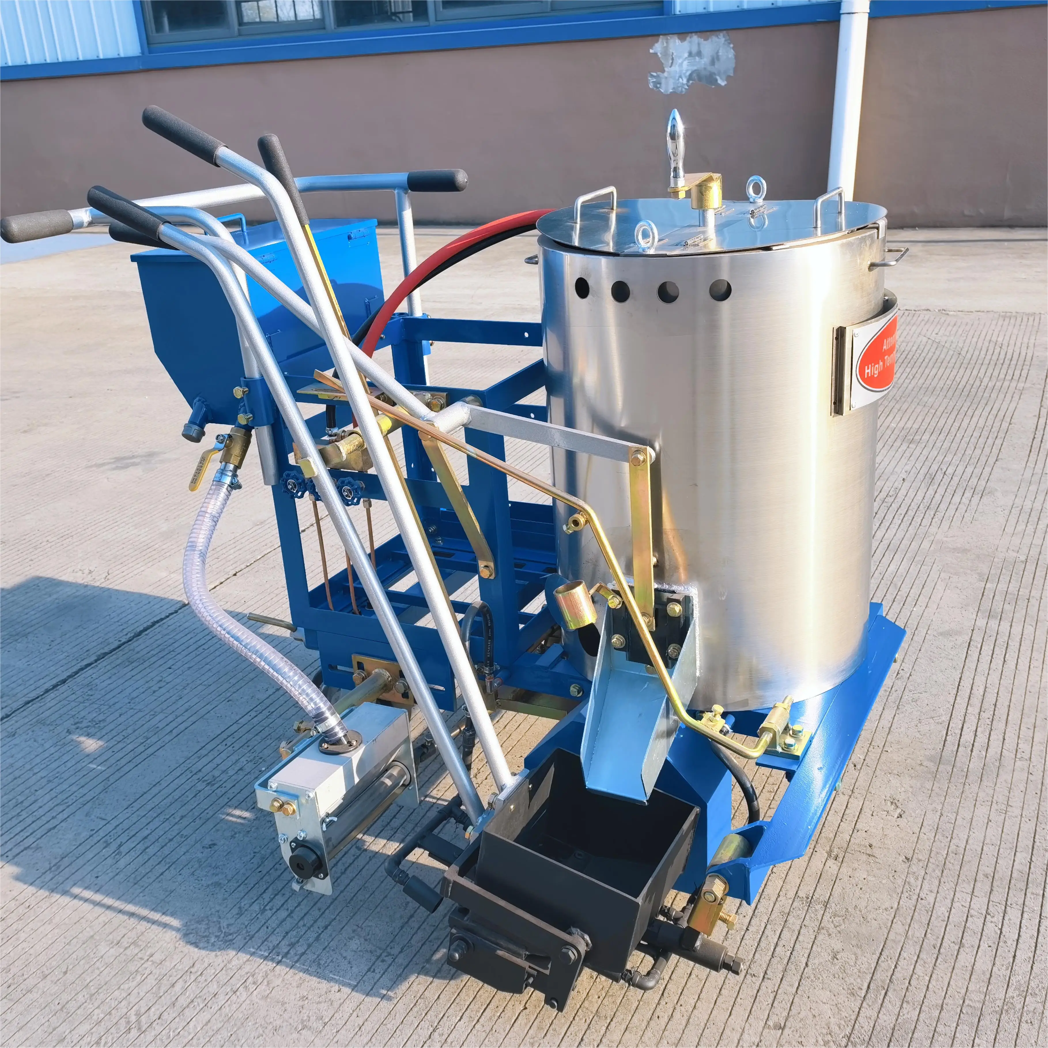 Traffic Line Equipment Hand Push Thermoplastic Road Marking Machine Designed for Crosswalks Lines Parking Lot Painting