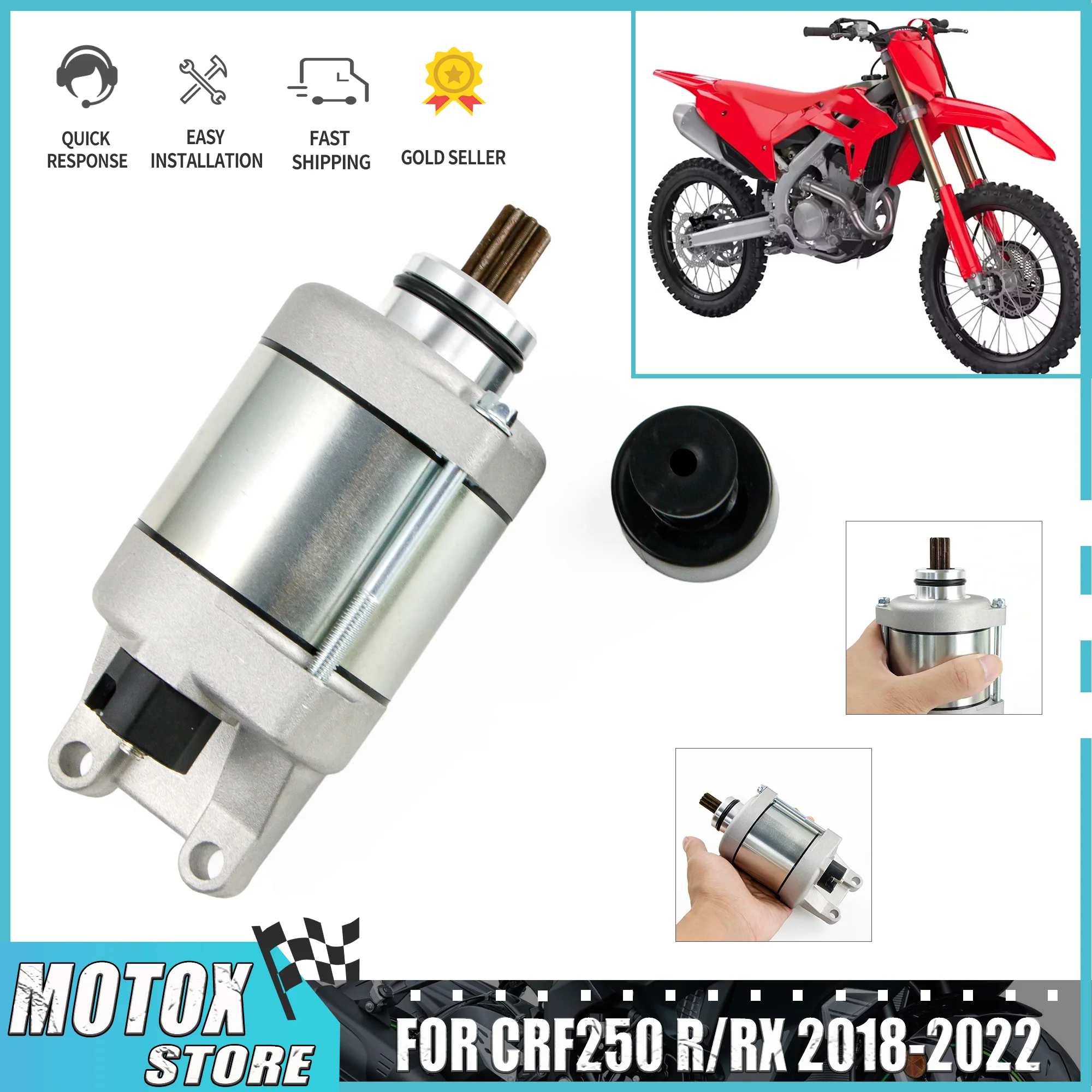 

Подходит для HONDA 2018-2022 CRF250R CRF250RX CRF250 R/RX 2019 2020 2021 18 19 20 21 22 Стартер электрического двигателя мотоцикла