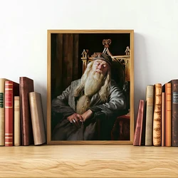 Headmasters Gallery Portraits Poster Print H-Hogwarts Professor Sleep Canvas Painting Wizard Magic School Poster Home Decor Gift