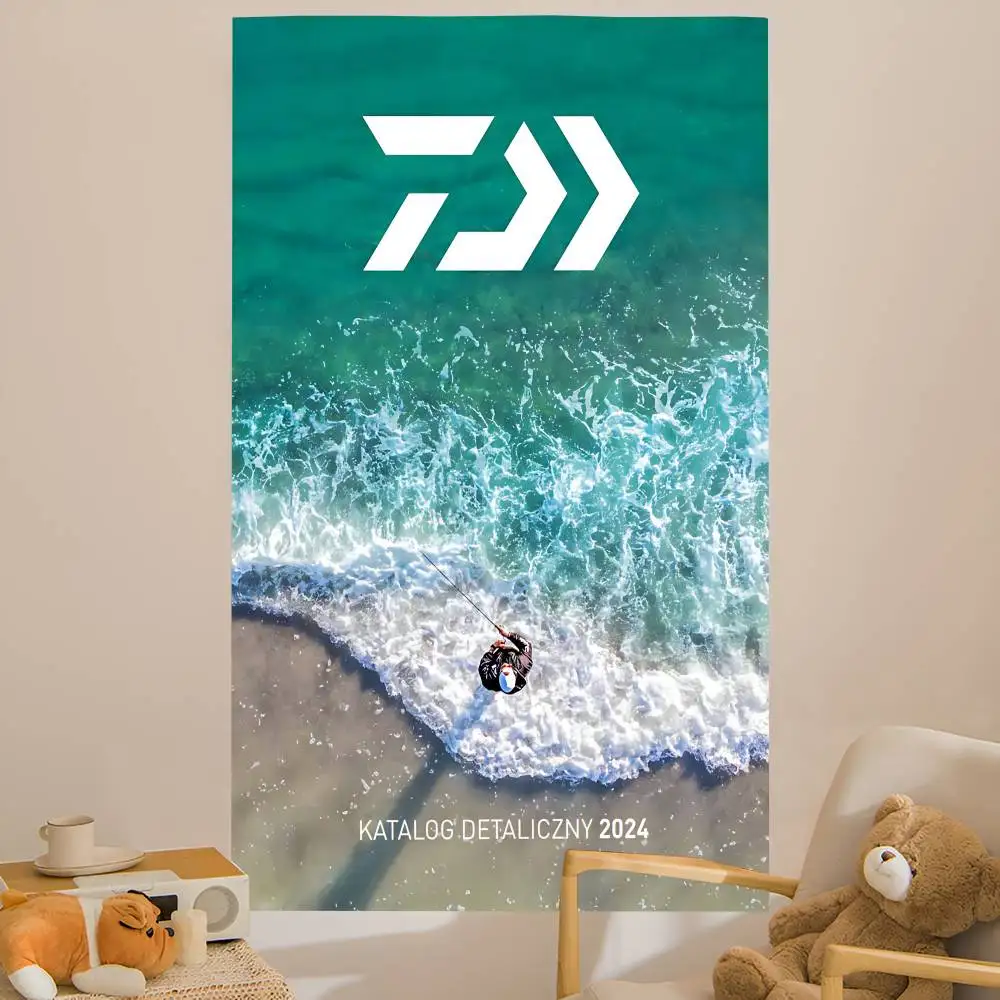 Fashion D-Daiwa Logo Colorful Tapestry Wall Hanging Cheap Hippie Wall Hanging Bohemian Wall Tapestries Mandala Wall Sheets