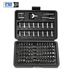 PROSTO-CR-V Aço Chave De Fenda Bit Set, Chave Hex, Segurança Cromo Vanádio, Phillips Slotted, Reparação Tri-Wing, Kit de Ferramentas Manuais, 100Pcs