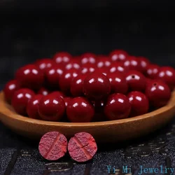 AAAAA Grade Natural Vermilion Smooth Red Gemstone Ballpoint Bead 6-20MM Selected Size Suitable for Jewelry Making Handmade DIY