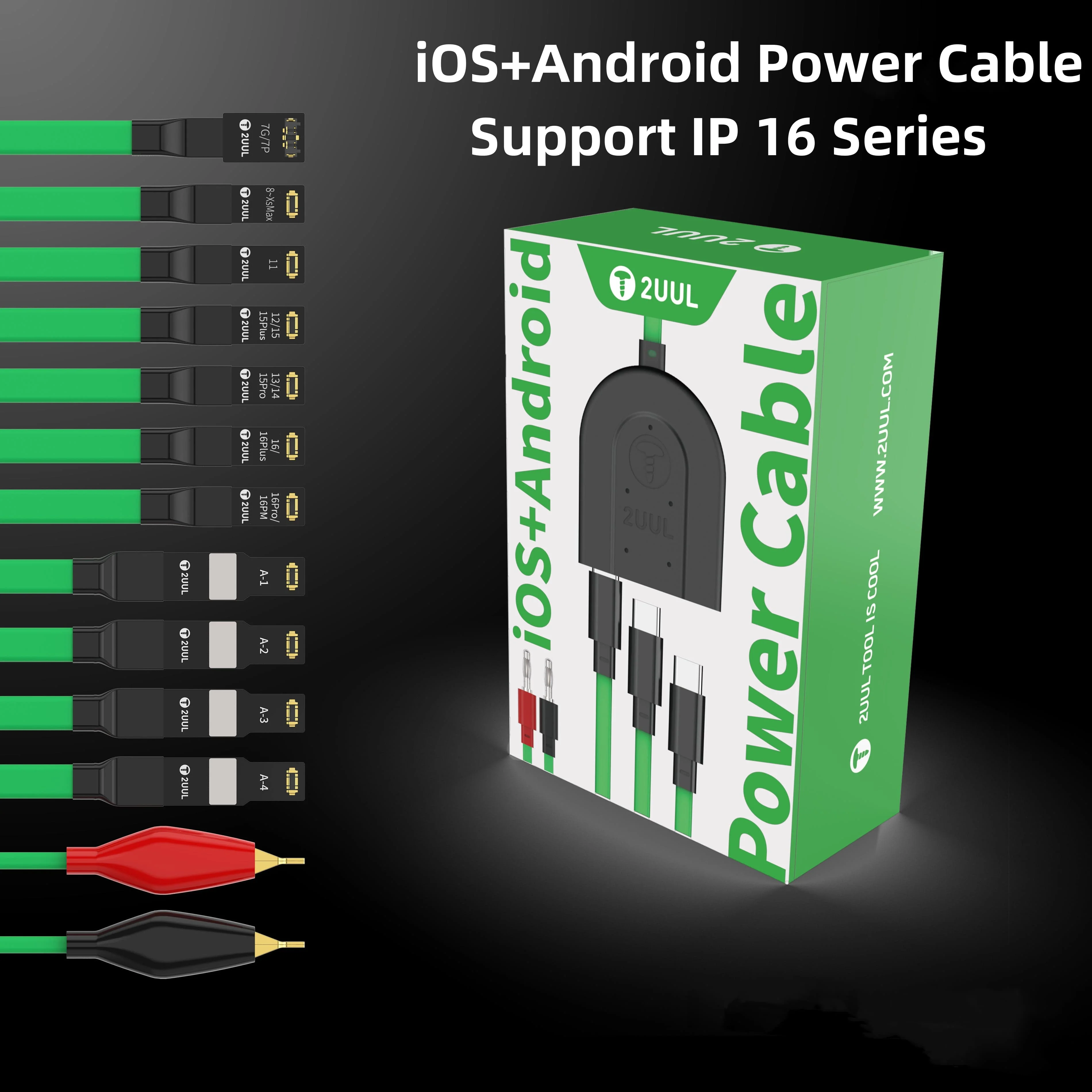 2UUL PW02 Data Startup Power Boot Cable Multi 3 Type-C Interface Efficient Detection for iPhone 6-16PM Android Repair Test tools