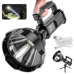 Linterna Led de alta potencia recargable por USB, linterna potente, distancia de iluminación ultralarga, reflector, XHP70