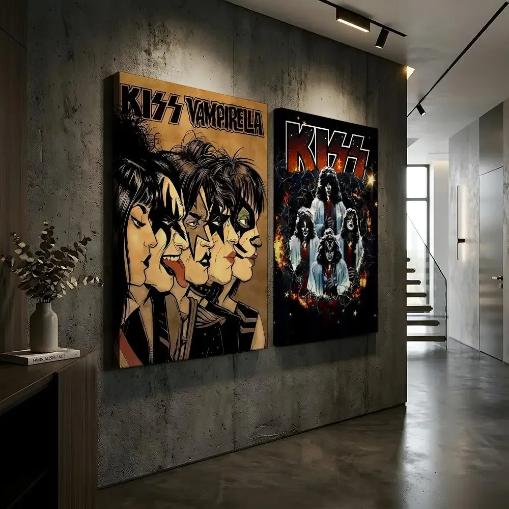 Rock Band K-Kiss Poster Waterproof Peel & Stick Wall Sticker Self Adhesive Art Decor For Living Room Bedroom view 3