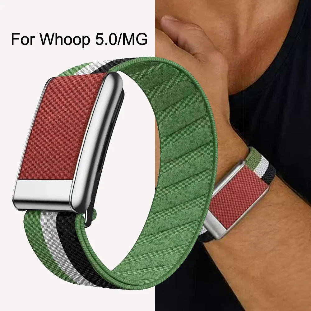 New Design Waterproof Braided Nylon Replacement Wristband Adjustable Sport Fitness Strap For Whoop 5.0 For Whoop MG Tracker