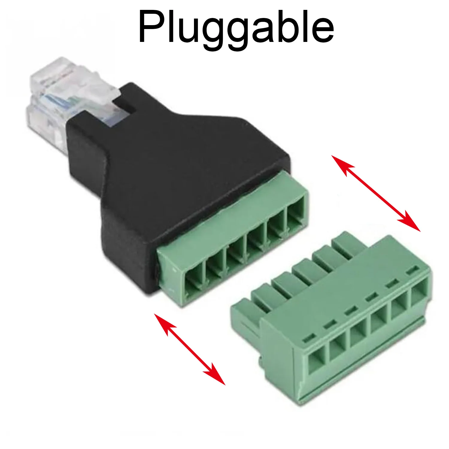 1 قطعة إيثرنت RJ12 6P6C ذكر إلى محطة المسمار مع محطة التوصيل 6 دبوس الفاصل CCTV محول كتلة موصل