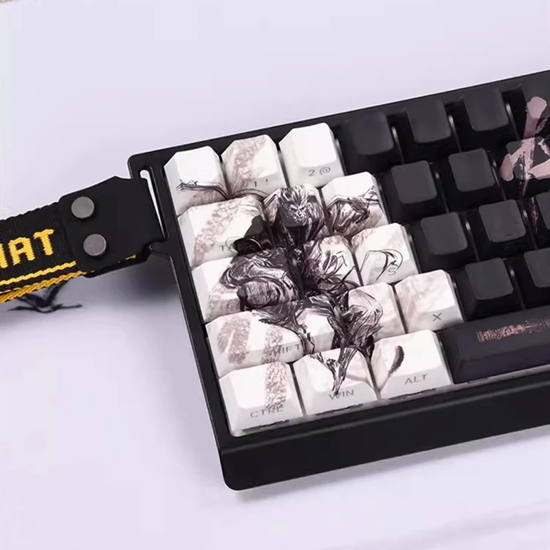 Imagem -05 - Pbt Dye-subbed Anime Gaming Key Caps Mito Wukong Keycap Macaco Rei Keycap para Teclado mx Switch Conjunto Preto