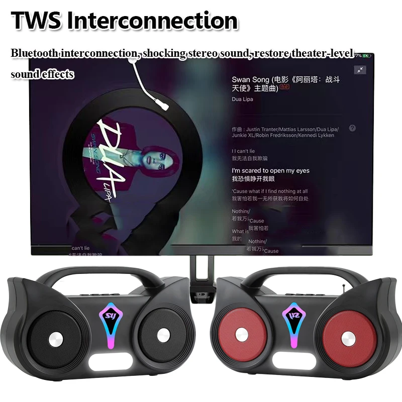 Radio FM portátil con carga Solar para exteriores, altavoz estéreo con Bluetooth, manos libres, reproductor de música, compatible con TF, USB y AUX