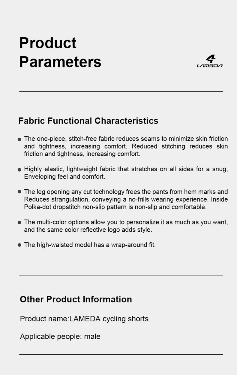 LAMEDA Herren-Radlerhose mit Stoßdämpfungspolster MTB-Shorts Rennrad-Kurzhose Sommer-Fahrradbekleidung Fahrradkleidung für Männer – Detail 2