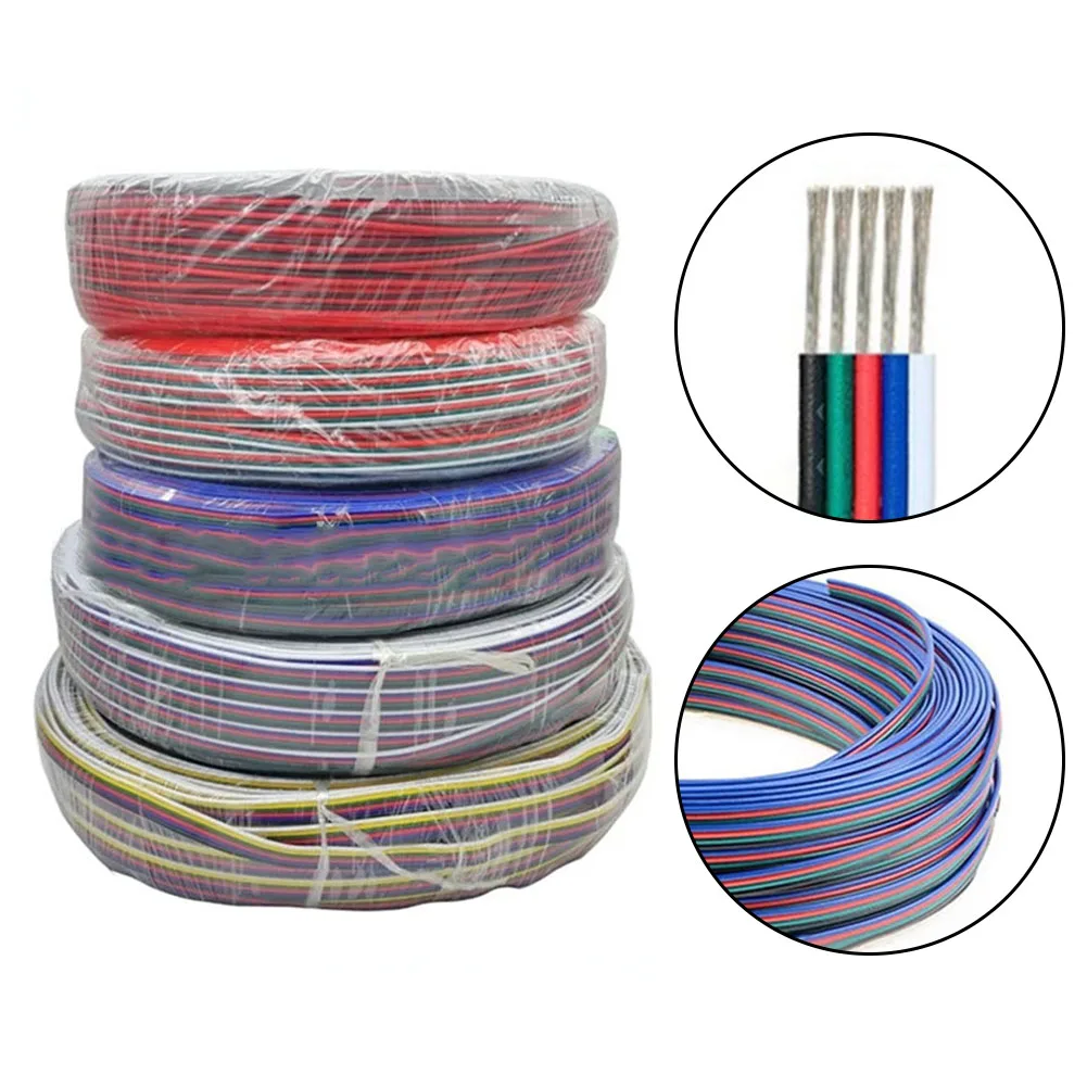 10-метровый удлинительный кабель, 4-контактный провод, электрический 4-цветный провод, многожильный удлинительный кабель для светодиодной ленты 22/20/18WAG