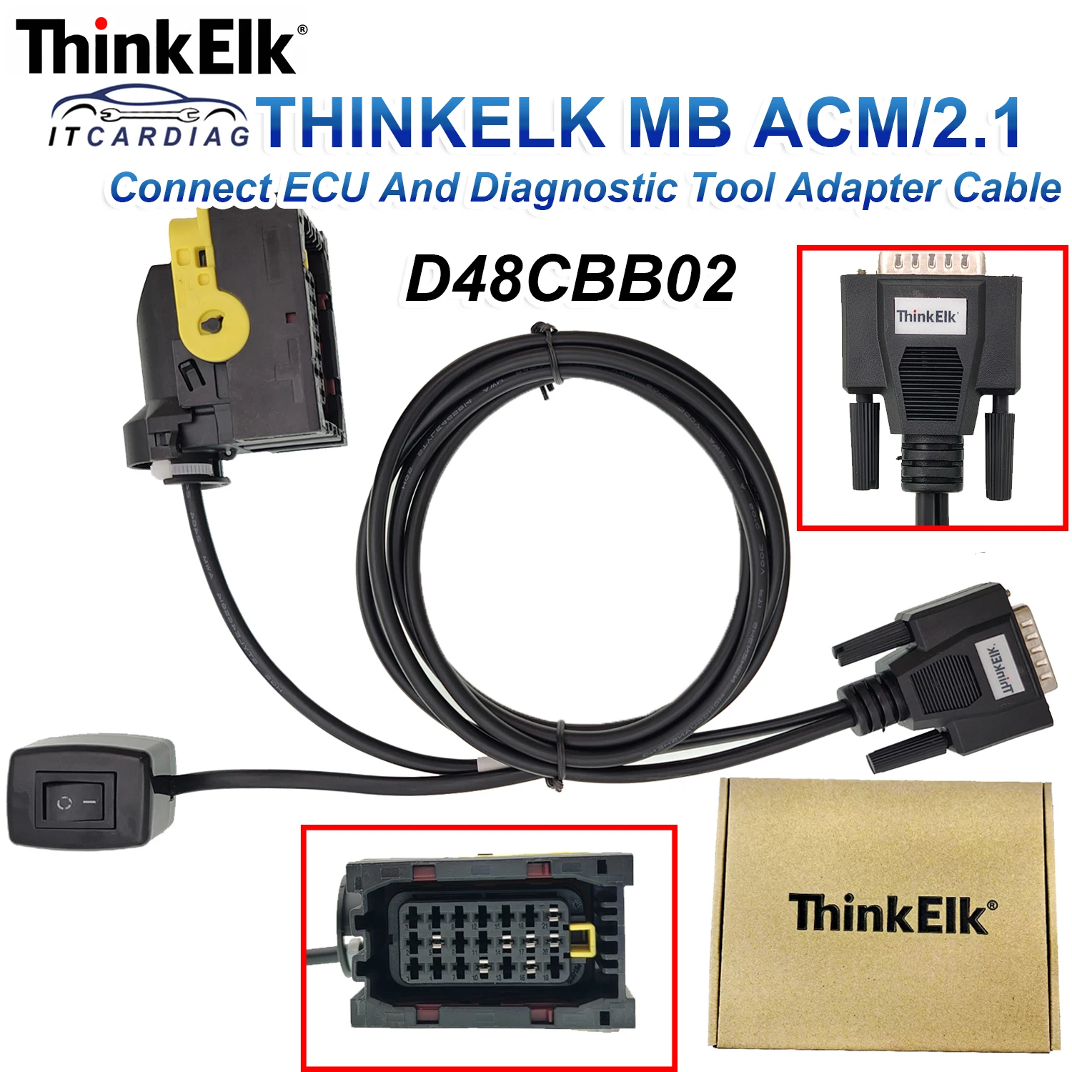 THINKELK MB ACM/2.1 D48CBB02 ECU Bench Cable For Mercedes-Benz ECU And Diagnostic Tool Adapter Cable