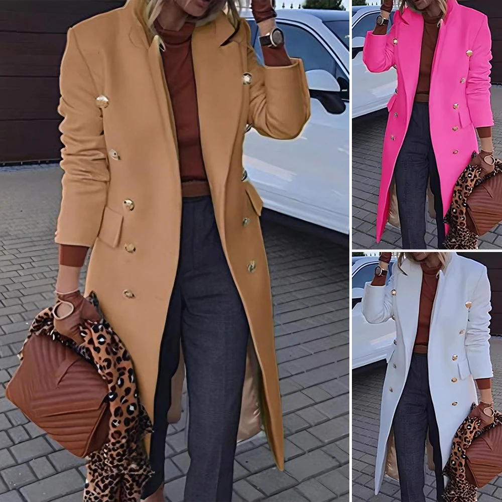 

Women's Autumn Spring Coats 2025 Mature Elegant Open Front Design with Gold Button Accents and Nipped Waist for Daily Wear
