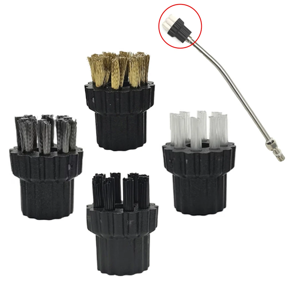3pcs For Steam Mop Brush Head Replacement Kit Brass Brush And Soft Brush For Targeted Cleaning On Different Types