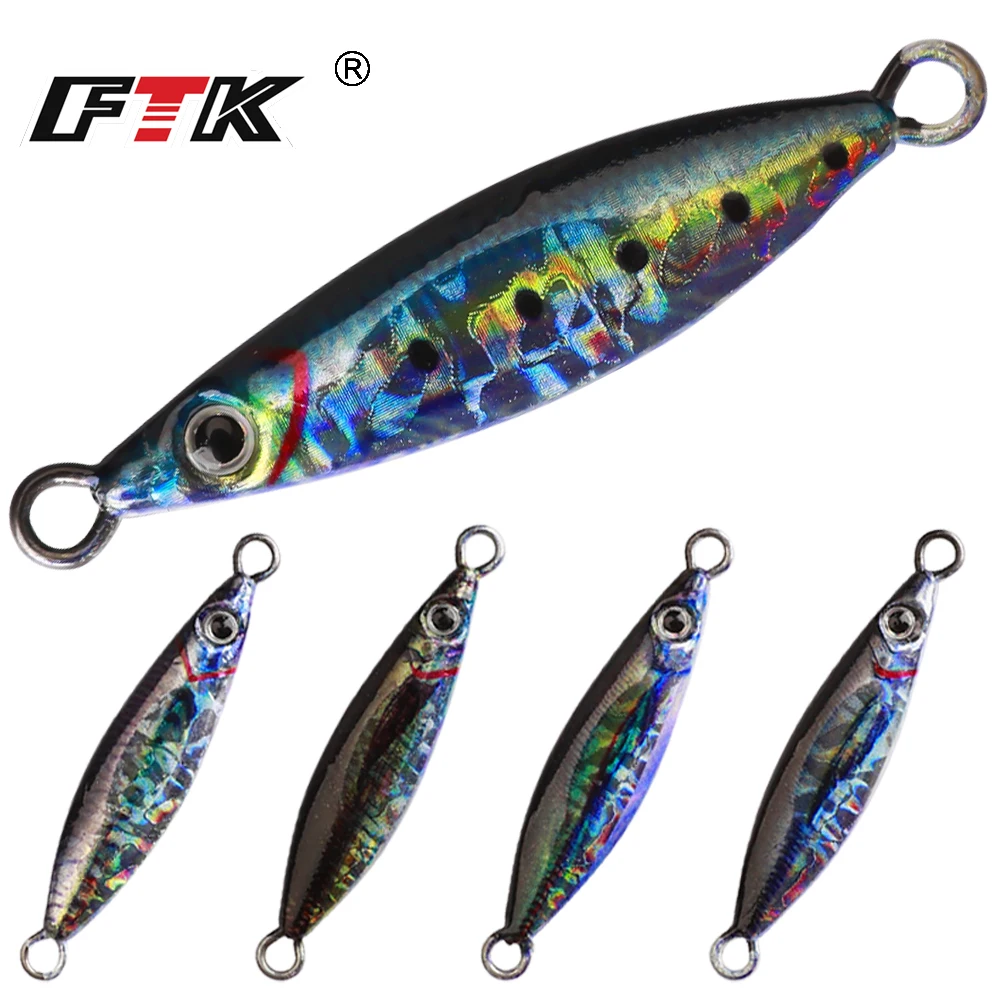 FTK 7g 10g 14g 21g 28g Jig Fishing Lure Fast Sinking Jigging Bait Saltwater Sea Fishing Lure Bass Bait Spoon Spinnerbait