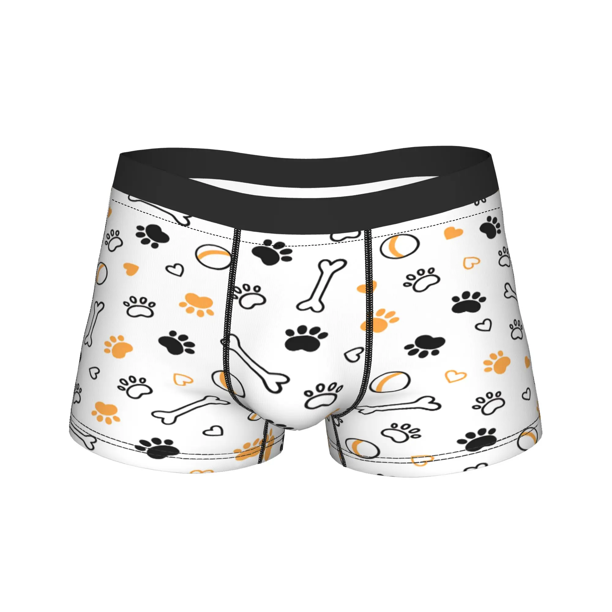 

Красочные трусы-боксеры с принтом лап и костей, мужские дышащие трусы-шорты, индивидуальный дизайн, большие размеры