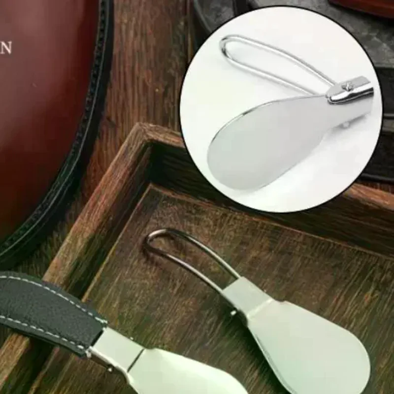 Portable Stainless Steel Foldable Shoehorn Easy Shoe Wearing Without Bending Over Perfect For Home Travel Daily Use
