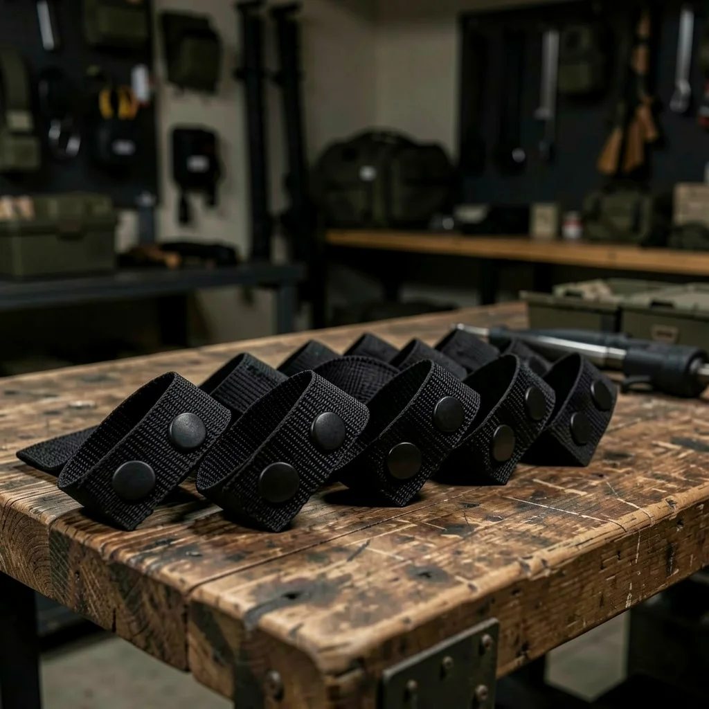 Tactical Belt Buckle Black Color Outdoor Sports Accessories Heavy-duty Belt Keeper Lightweight Design Portable Webbing Strap