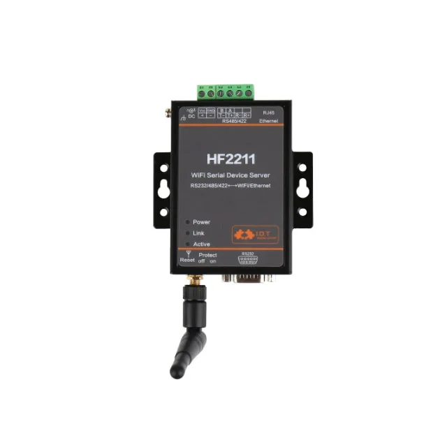 In-dustrial Modbus Serial RS232 RS485 RS422 to WiFi Ether-net Conver-ter Device TC-P IP Telnet 4M Fla-sh D-TU Connec-tor HF2211