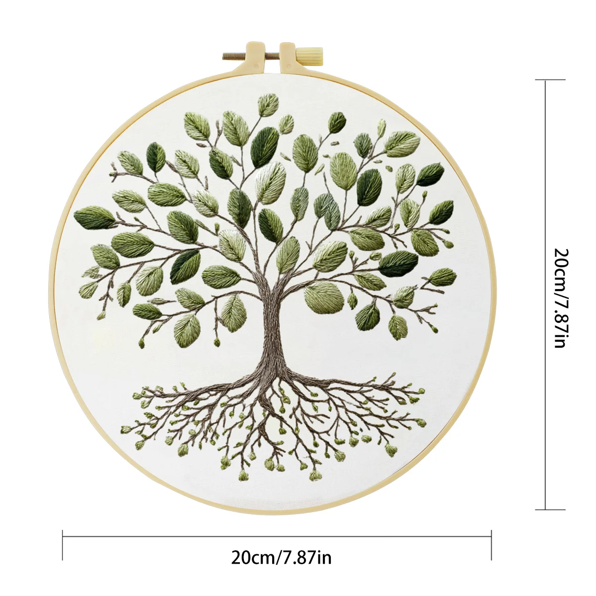 1 Stück 20X20CM/15X15CM 7,87/6,3 Zoll Baum-Stickerei-Starter-Kit DIY-Kit DIY-Stickerei-Set Handarbeiten Nähkunst Nadelkunst – Detail 4