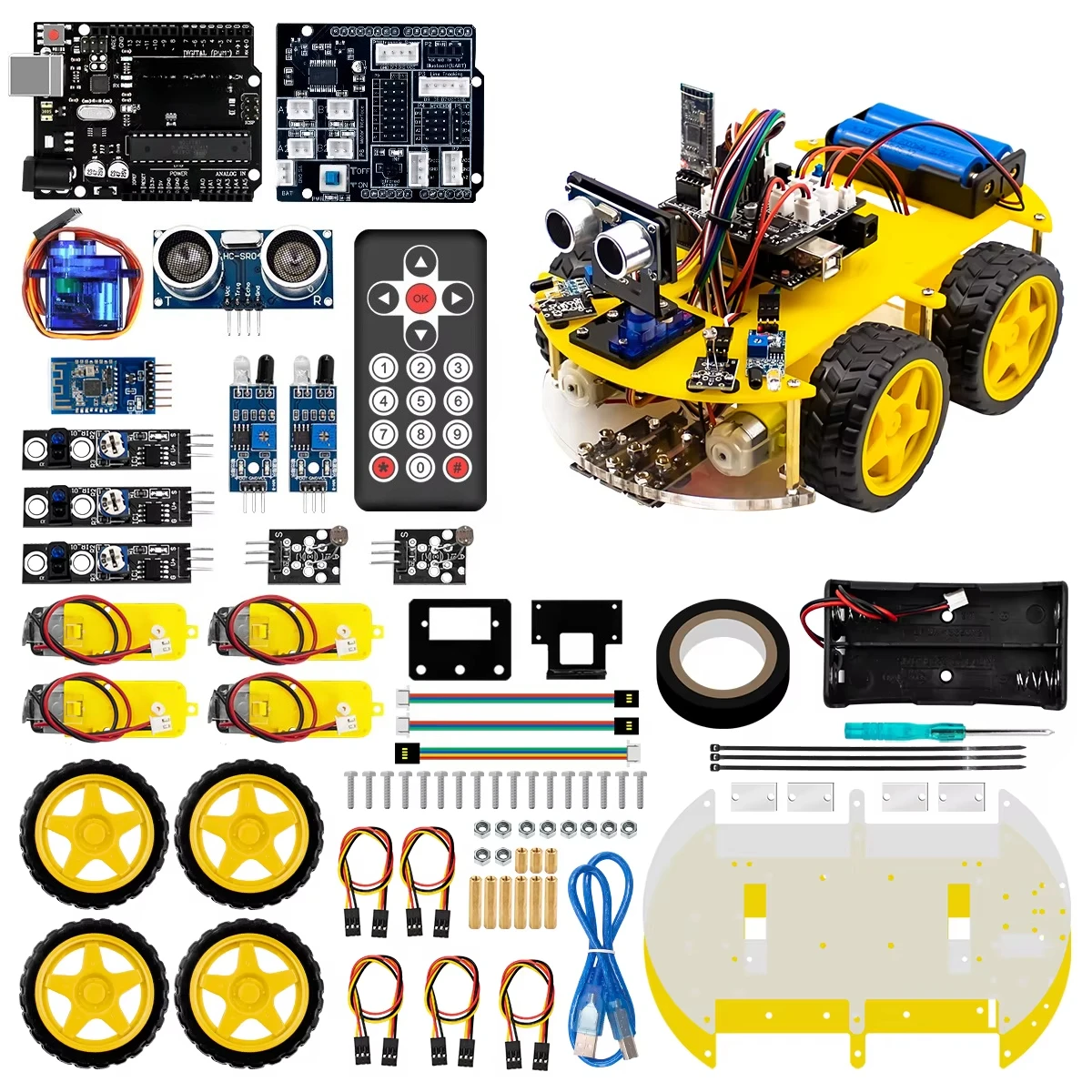 

Комплект 4WD Multi RobotCar Модернизированный V2.0 для графического программирования робота Arduino Автомобиль