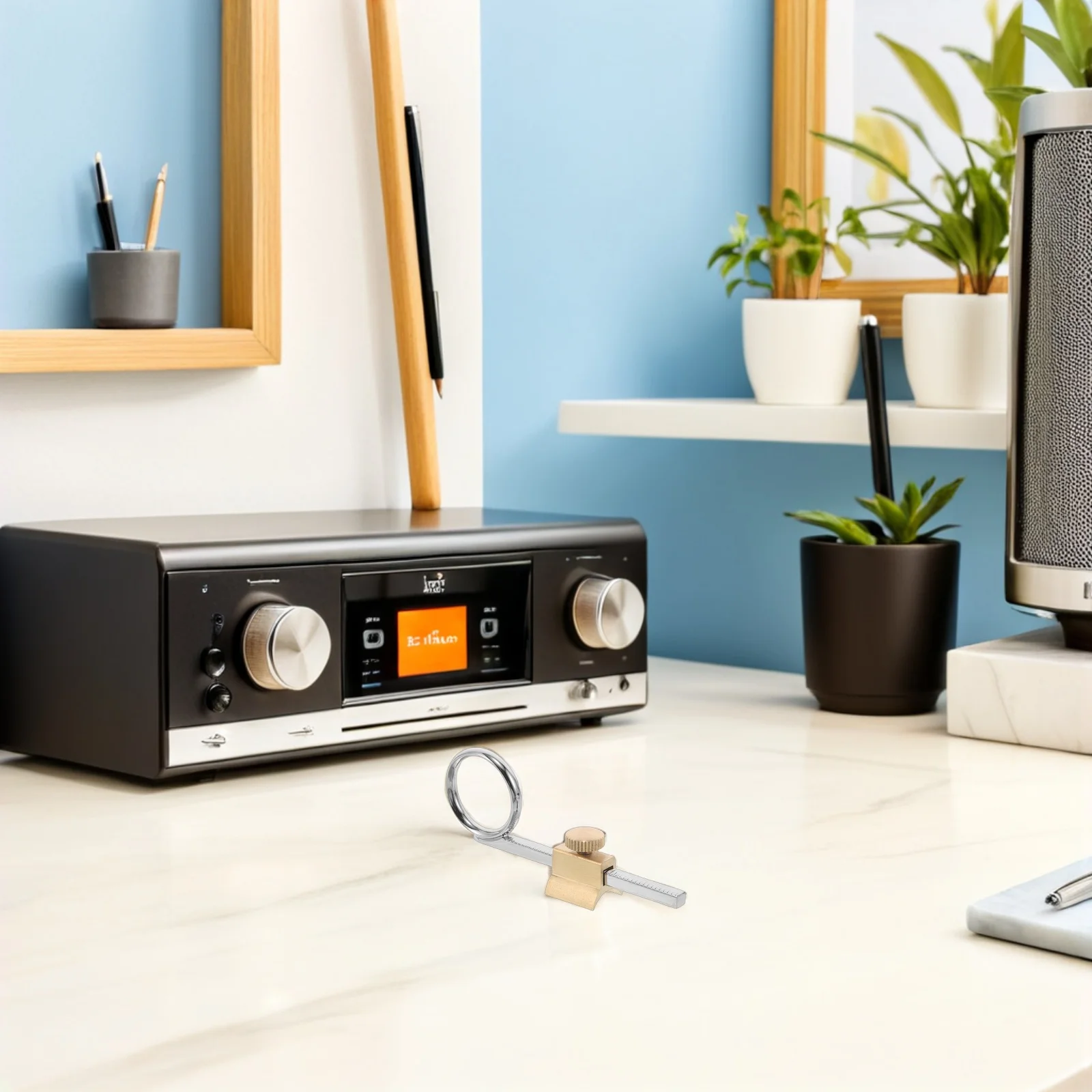 حلقة منزلق البوق ملحقات القرن الصغيرة قبضة صمام معدني لحماية أدوات النحاس مقبض مريح مضاد للانزلاق ممتد #5