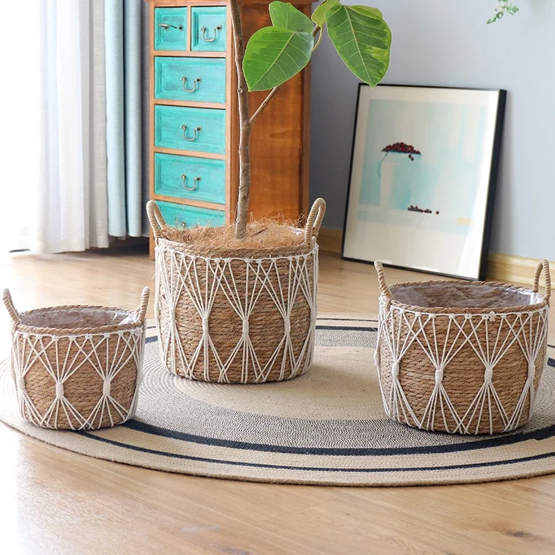 Vine Weaving Flower Basket Art Weaving Flower Pot Homestay Inn Decoration Decoration Decoration Pot Planting Weaving Basket