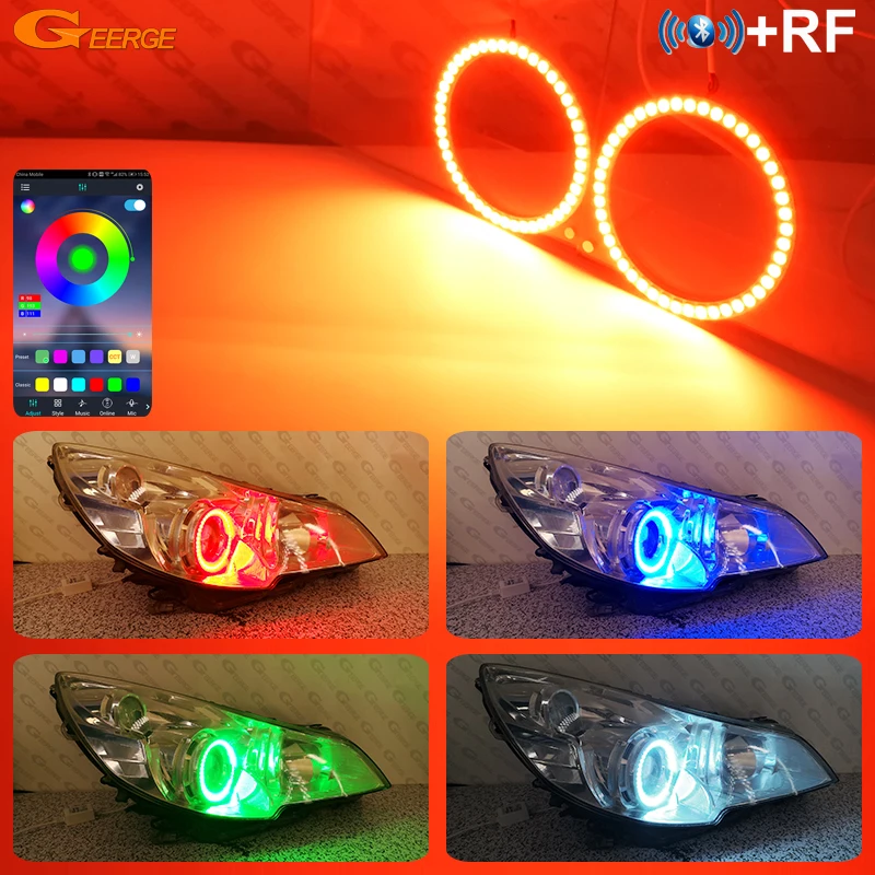 For Subaru Legacy Outback Liberty B4 RF Remote Bluetooth-Compatible APP Multi Color Ultra Bright RGB LED Angel Eyes Kit Light