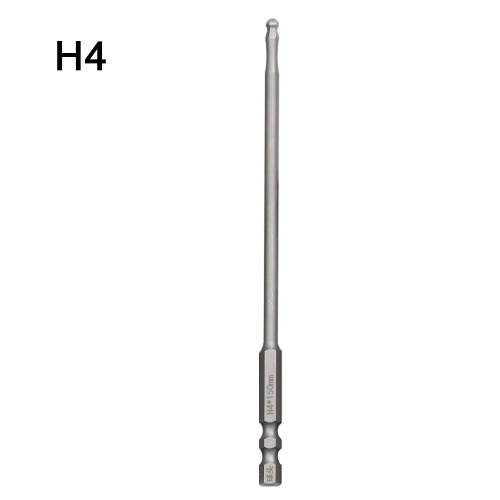 150mm Ball End Hex Screwdriver Bit Metric Hex Bit Long Magnetic Driver Bit H4 H5 H6 For Automotive Household Manufacturing