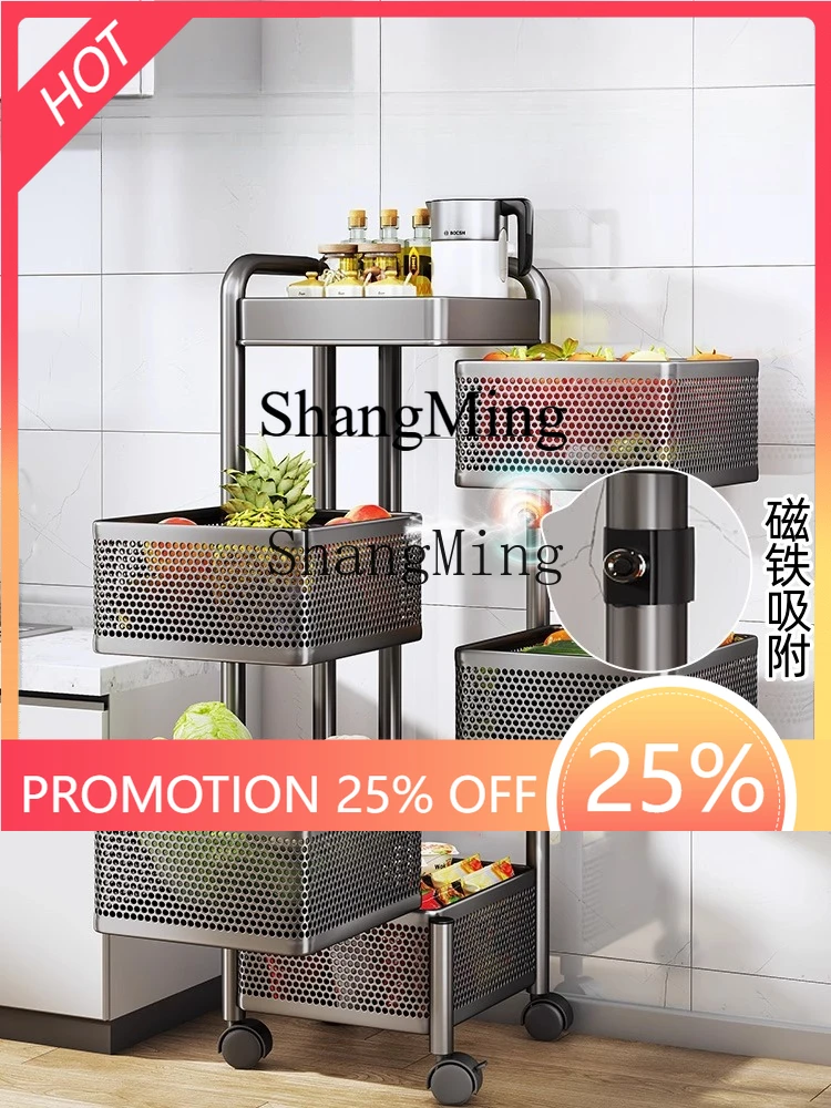 

CL kitchen rotating rack floor shelf trolley corner storage rack