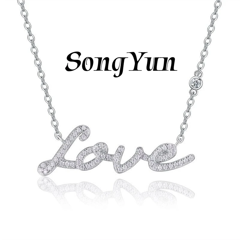 SONGYUN Brand Jewelry 925 Sterling Silver Necklace Moissanite Diamond Halo Casual for Women 18K Gold Plated SYT Patent Pendant