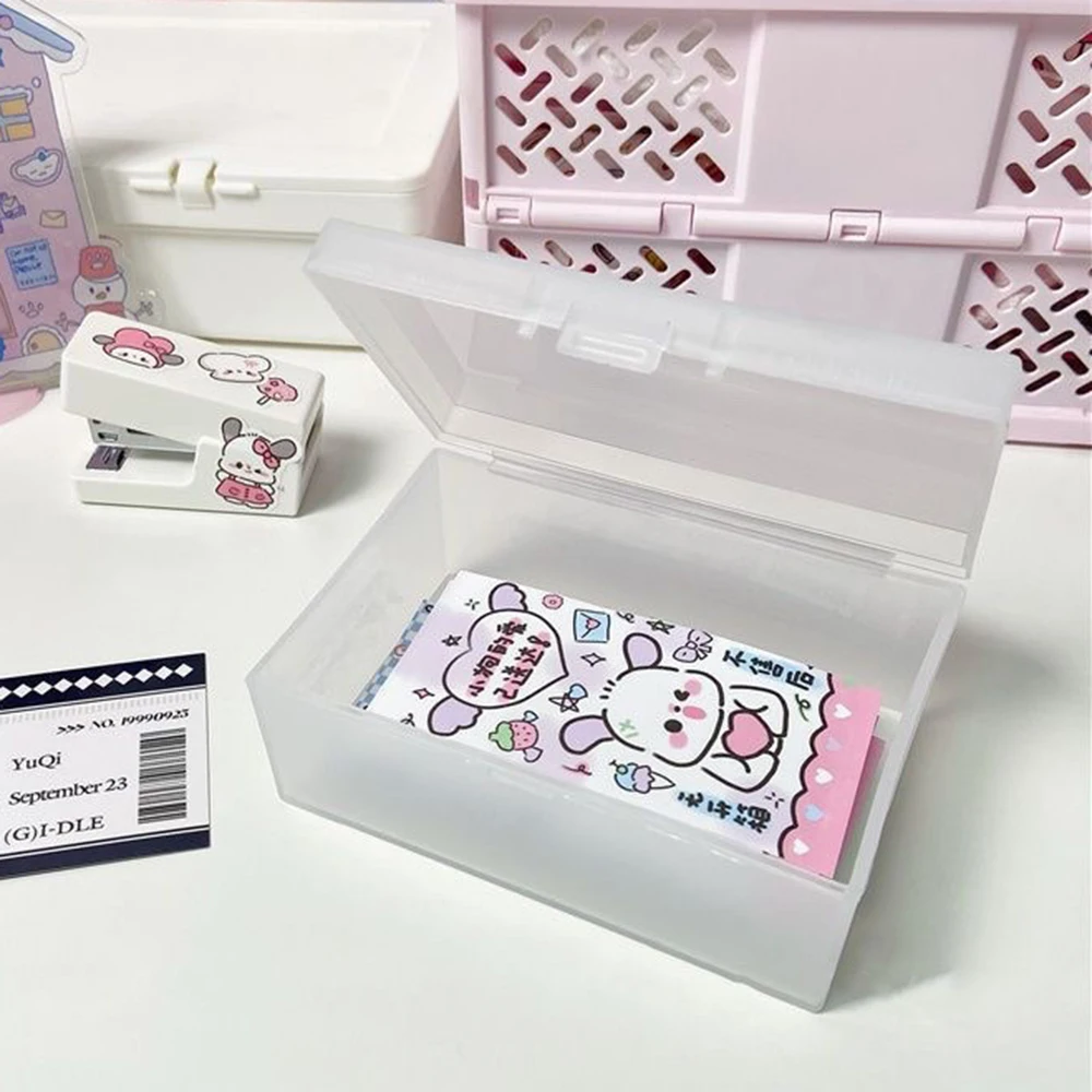 

Plastic Rectangular Storage Box PP Plastic Translucent Container Small Accessories Jewelry Case Photocard Storage Packing Box