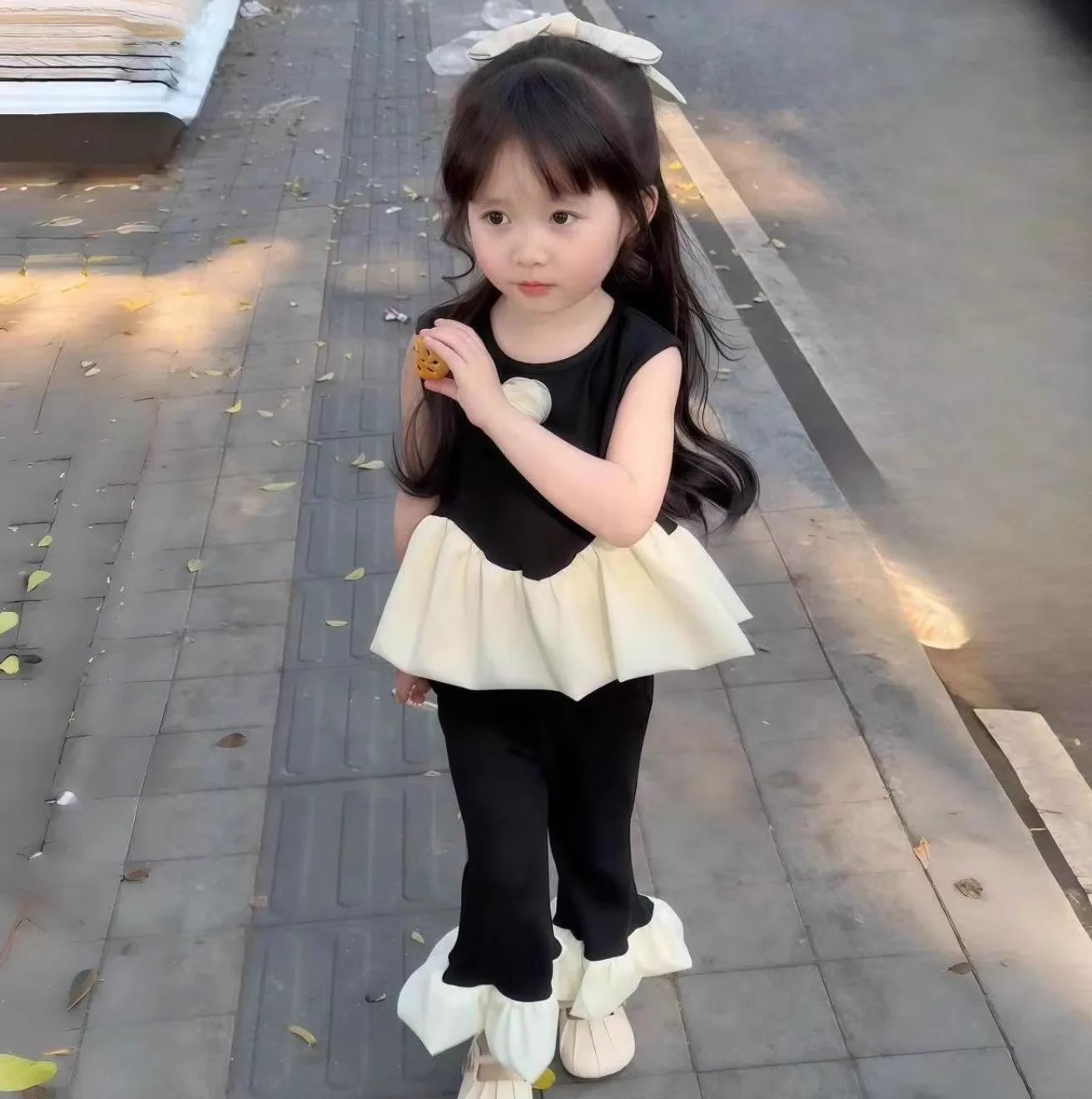 Baby Girl Ballet Princess Fashion Vest Top+fashionable Micro Flared Pants Set Girls Clothing Sets