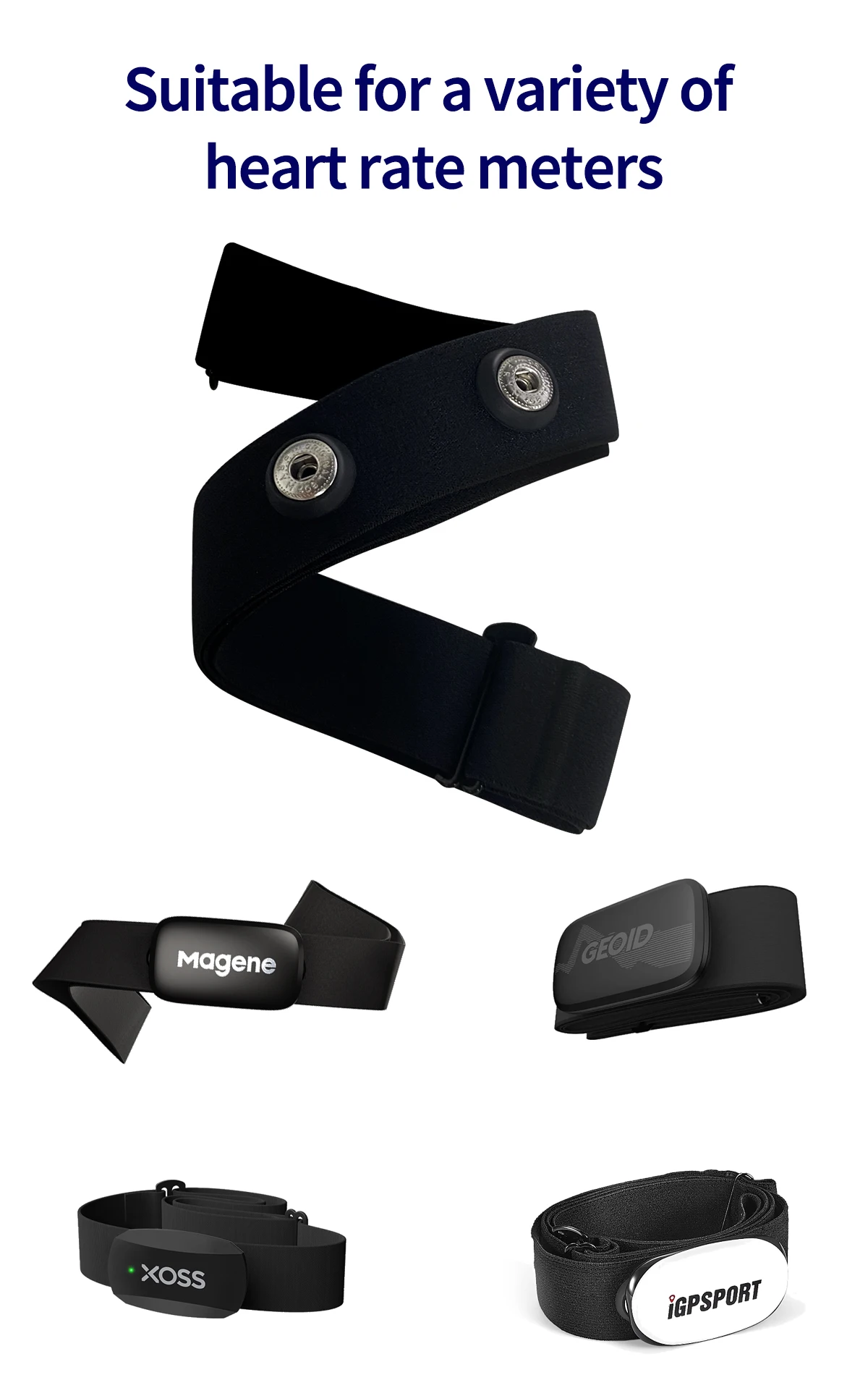Herzfrequenzmesser-Brustgurt für Garmin HRM-Dual Bryton XOSS X2 iGPSPORT HR40 Wahoo Magene H64 H303 Drahtlose Verbindungen – Detail 6