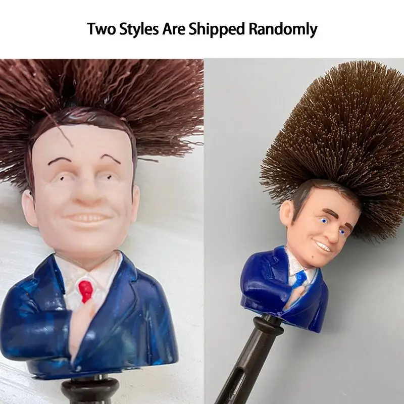 Fun Emmanuel Macron Brosse WC Brosse de toilette France President Trump Toilet Brush For Party Home Decoration Unique Gifts