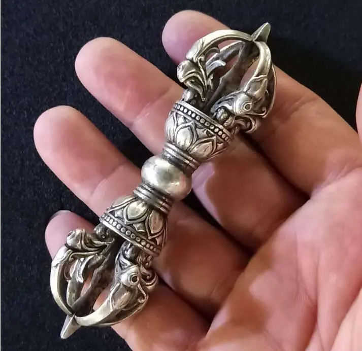 10cm 925 sterling silver gokosho Five-pronged vajra Tibet buddhism Faqi 135g