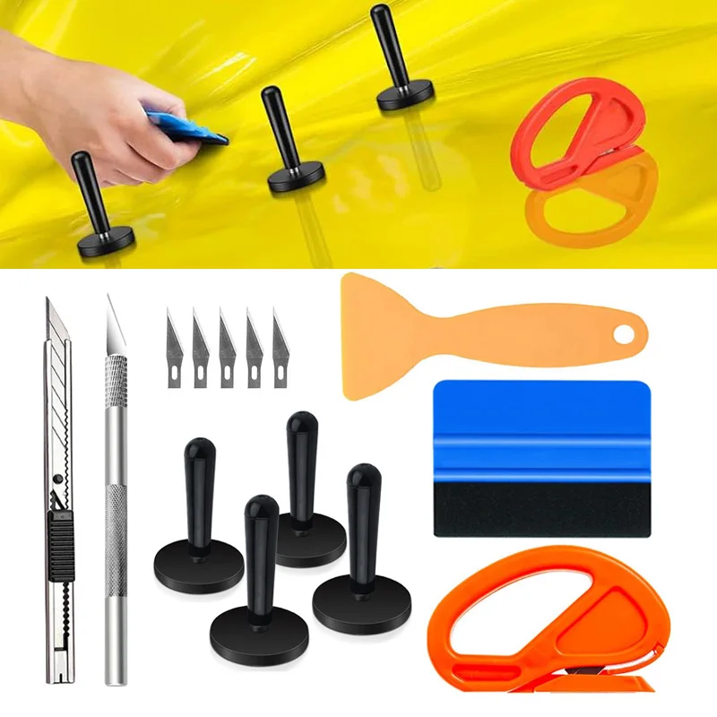 

Vinyl Wrap Tools Window Tint Kit Car Wrapping Tools Film Squeegees Plastic Scraper Wrap Knife Magnetic Holders Foil Tool