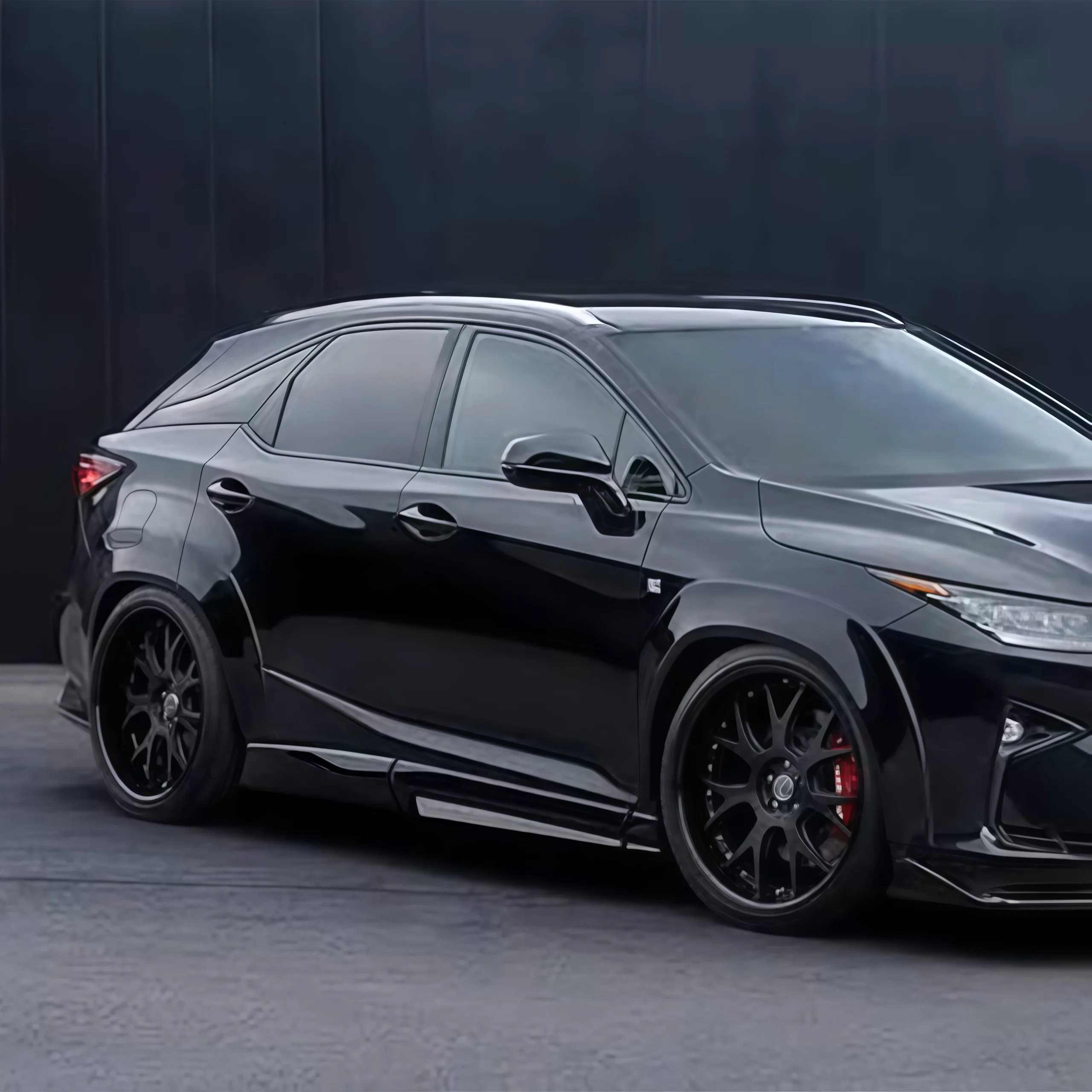 2023-2026 For Lexus RX RX350 RX450H RX500H Side Skirts Extensions Side Door Bumper Lip Apron Body Kits By Gloss Black