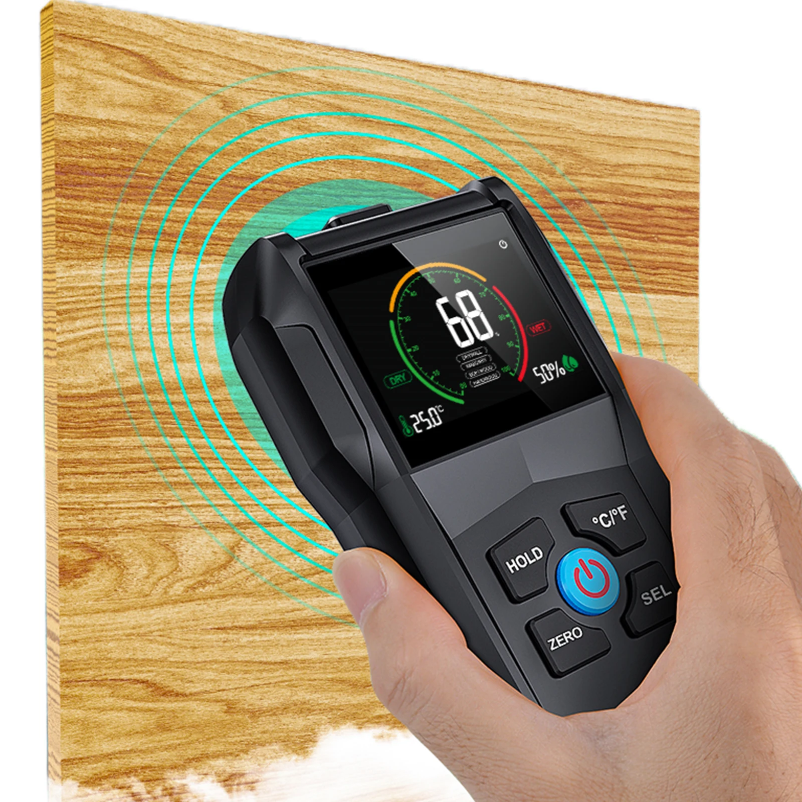 

Concrete Brick Detector Non-Contact Inverted Wood Moisture Meter Digital Humidity Meter for Wall Masonry Softwood Hardwood