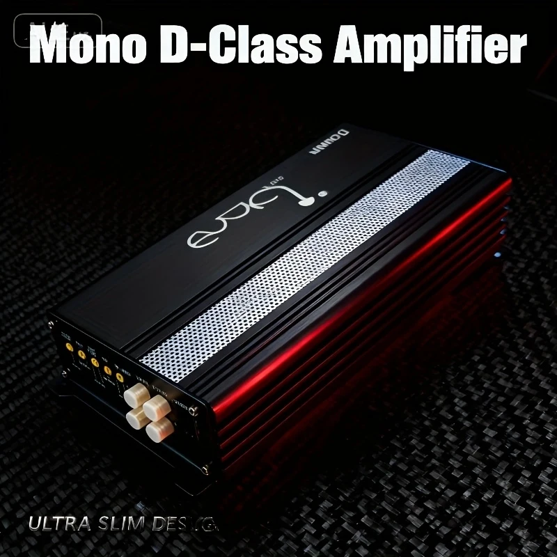 Compact active car-mounted mono amplifier High/Low volume input Aluminum Heat Sink Dynamic Bass Enhancement Essential for upgrad